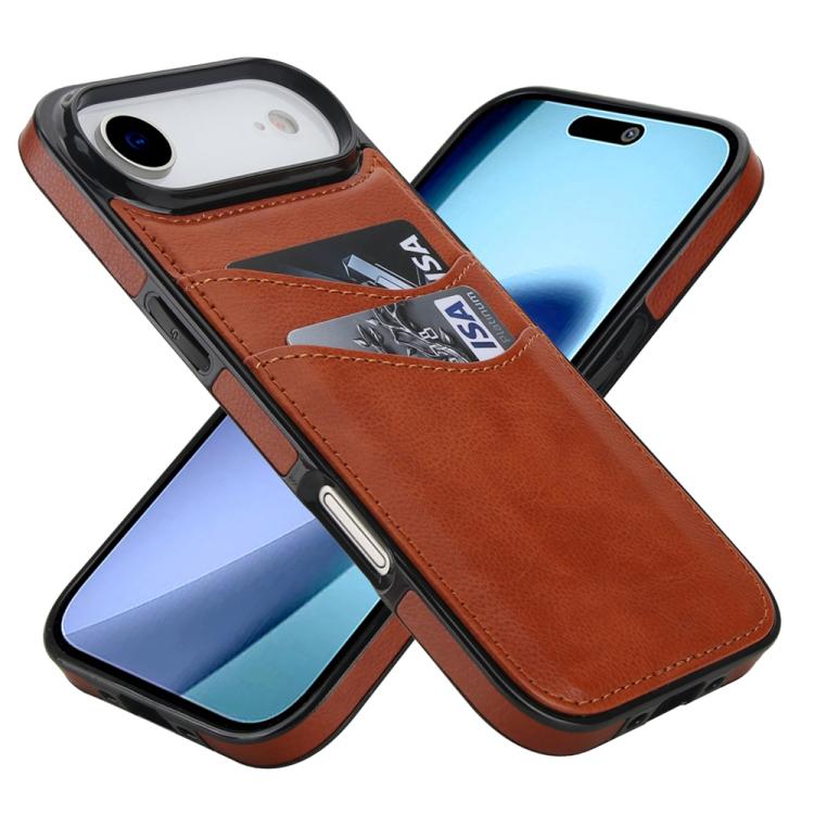 For iPhone Air Litchi Leather Skin Card Slots Phone Case