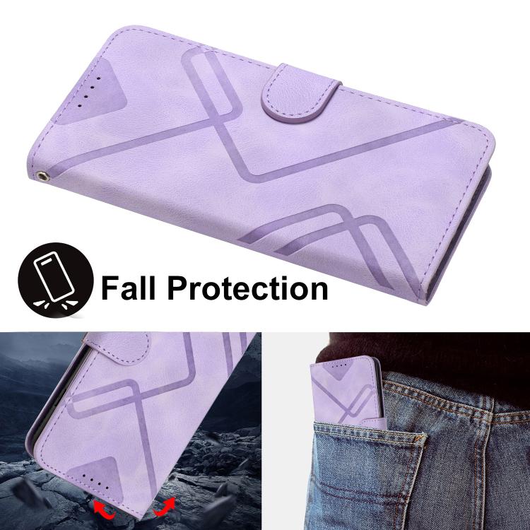 For Tecno Camon 50 4G Line Pattern Skin Feel Leather Phone Case