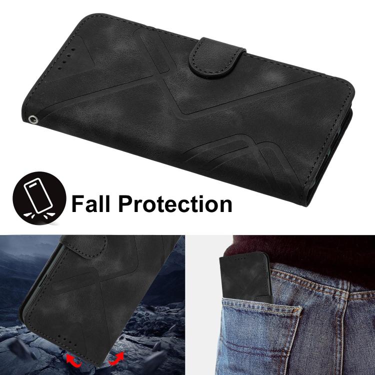 For Tecno Pova Curve Line Pattern Skin Feel Leather Phone Case