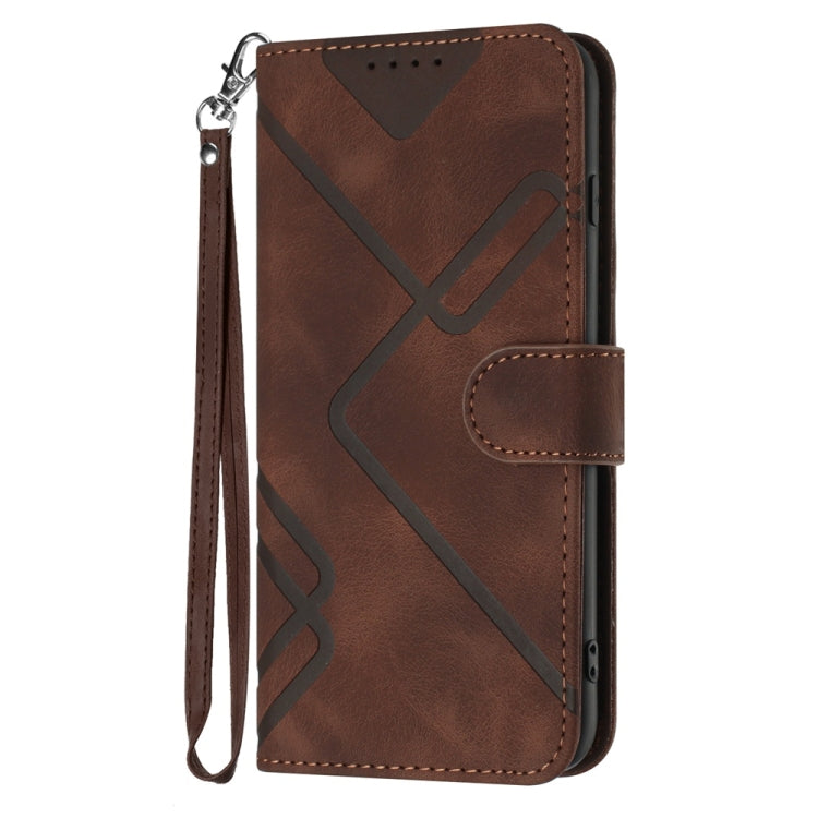For Infinix Hot 50 Pro+ 4G Line Pattern Skin Feel Leather Phone Case