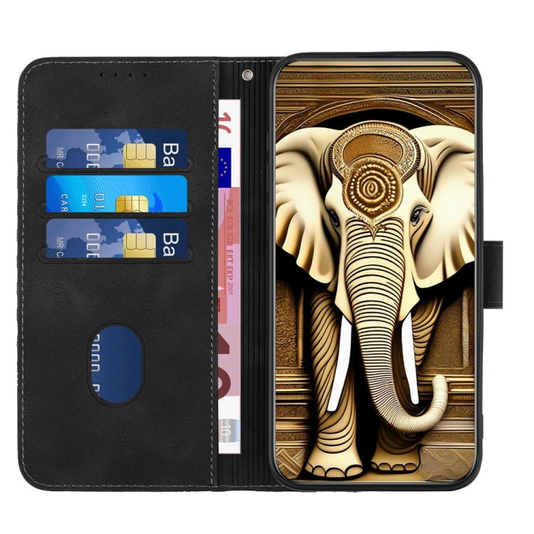 For Tecno Camon 30 Pro Elephant Head Embossed Phone Leather Case with Lanyard