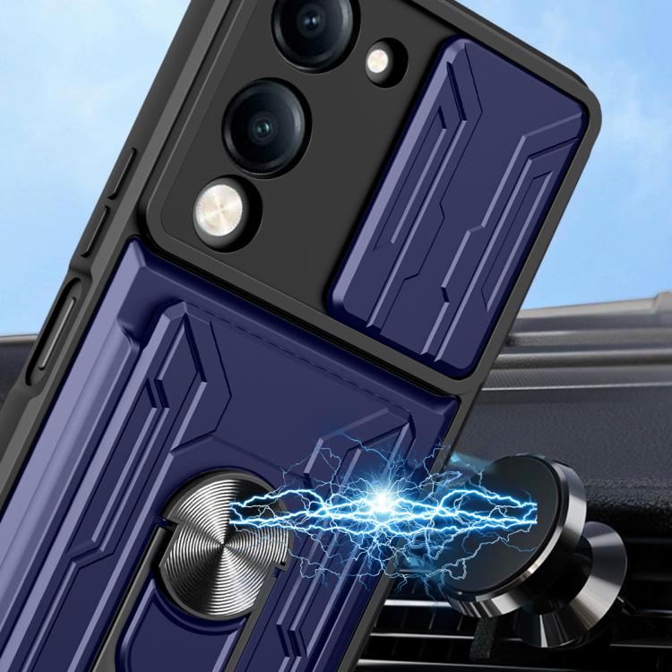 For vivo Y29s 5G / Y04 4G Sliding Camshield TPU+PC Phone Case with Card Slot