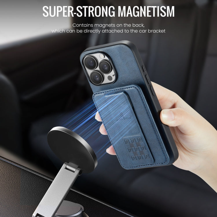 For iPhone 16 Pro Max Fierre Shann Oil Wax Cow Leather Card Holder Back Phone Case