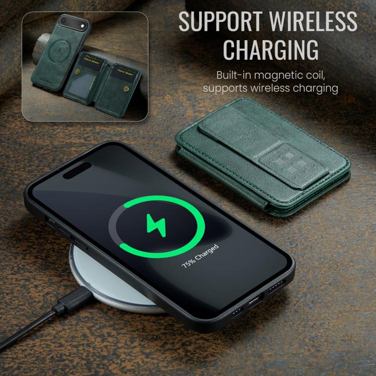 For iPhone Air Fierre Shann Oil Wax Cow Leather Card Holder Back Phone Case