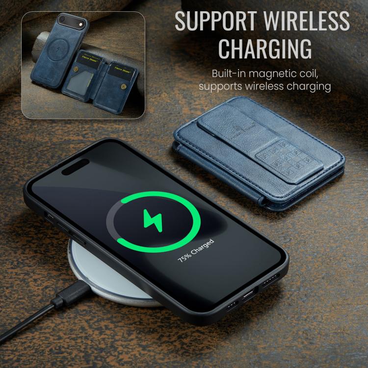 For iPhone Air Fierre Shann Oil Wax Cow Leather Card Holder Back Phone Case