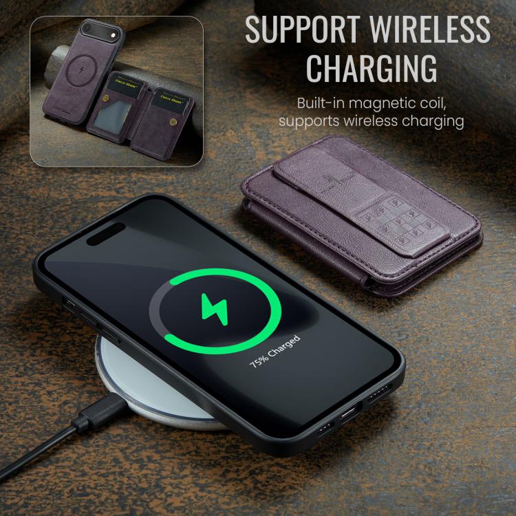 For iPhone Air Fierre Shann Oil Wax Cow Leather Card Holder Back Phone Case