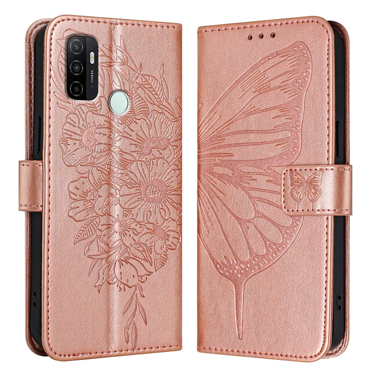 For OPPO A11s 4G Embossed Butterfly Leather Phone Case