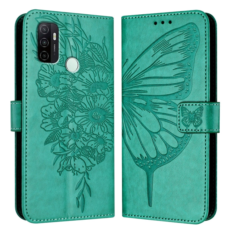 For OPPO A11s 4G Embossed Butterfly Leather Phone Case