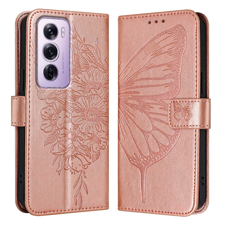 For OPPO Reno12 Pro 5G Global Embossed Butterfly Leather Phone Case