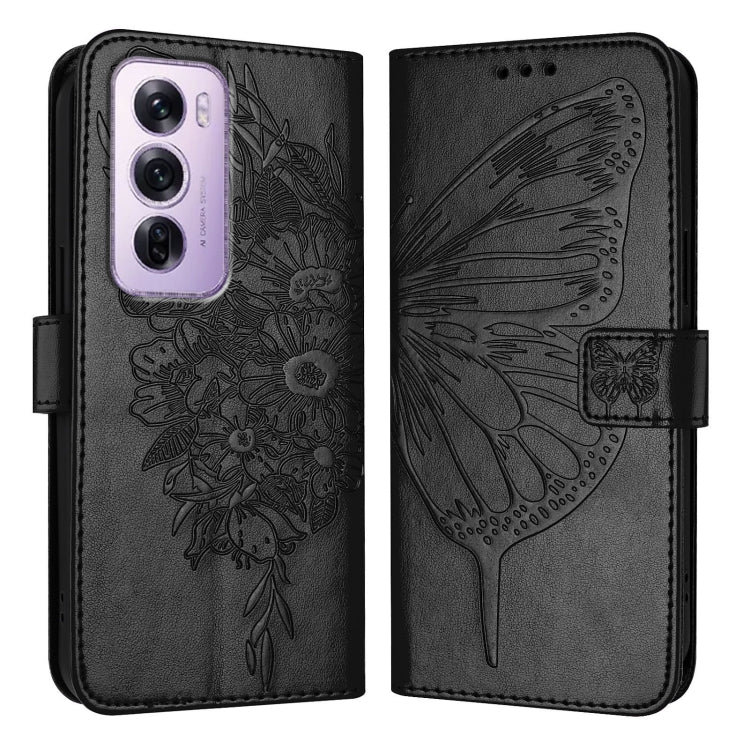 For OPPO Reno12 Pro 5G Global Embossed Butterfly Leather Phone Case
