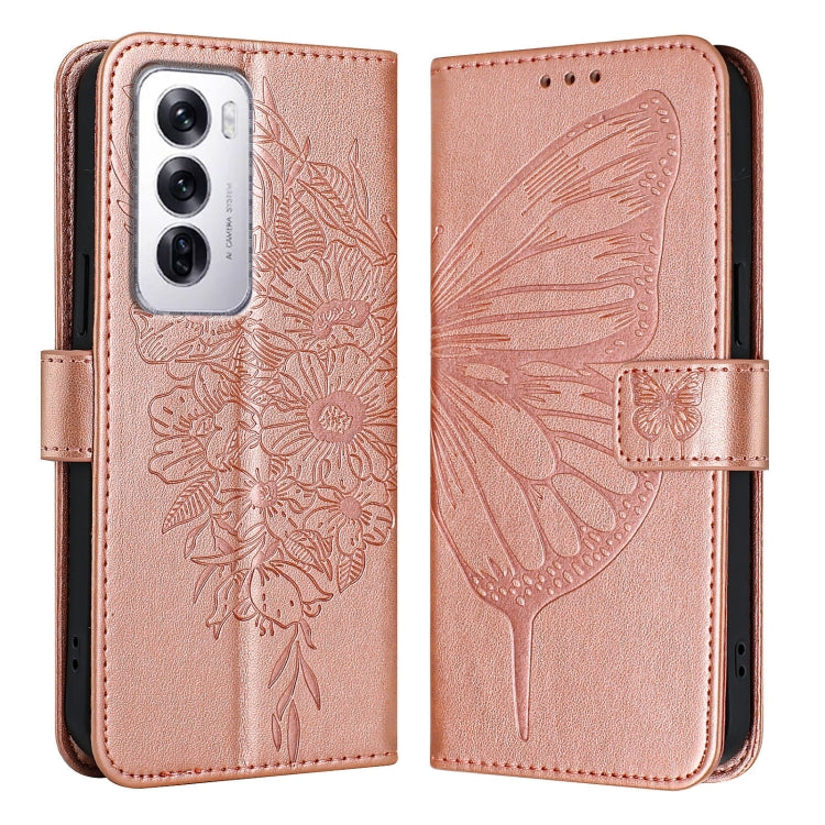 For OPPO Reno12 5G Global Embossed Butterfly Leather Phone Case