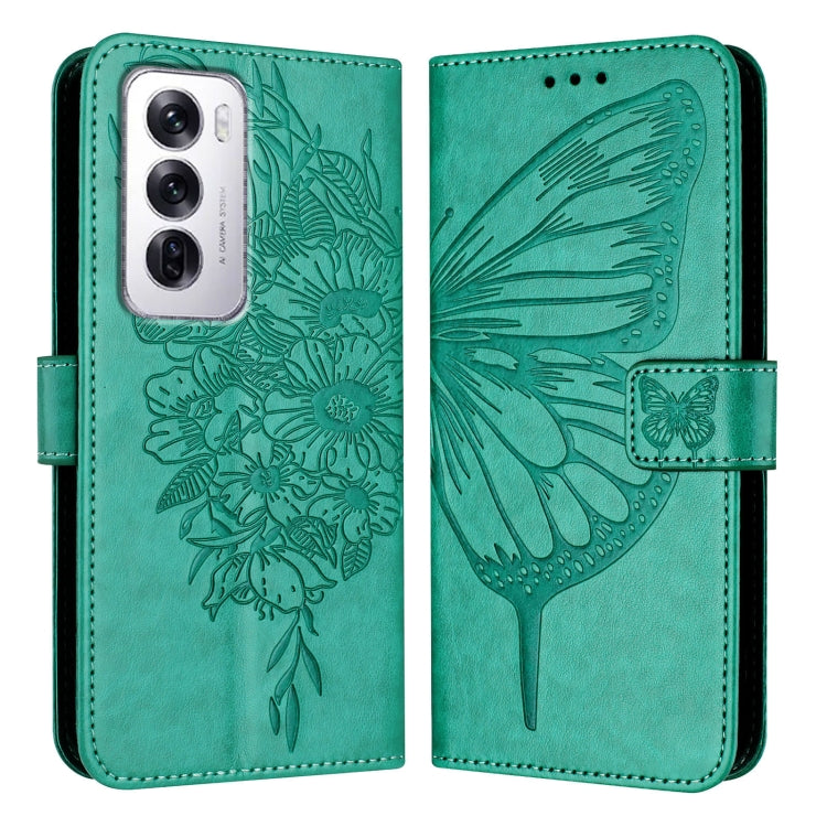 For OPPO Reno12 5G Global Embossed Butterfly Leather Phone Case