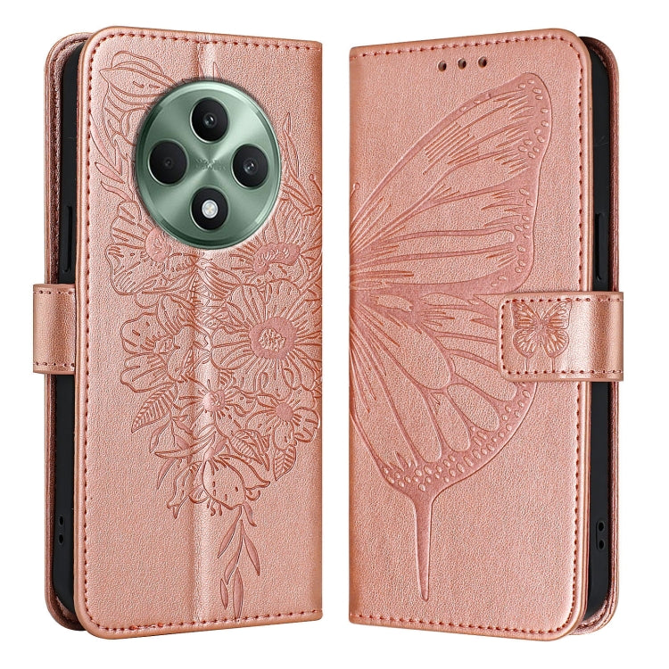 For OPPO Reno12 F 5G Global Embossed Butterfly Leather Phone Case