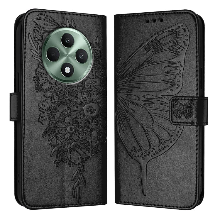 For OPPO Reno12 F 5G Global Embossed Butterfly Leather Phone Case