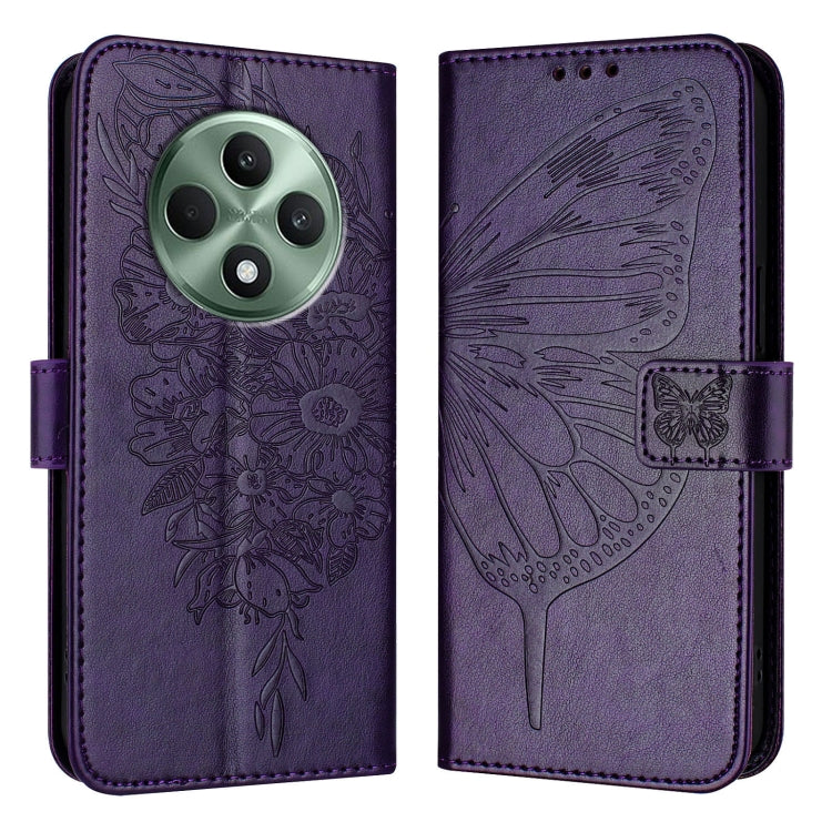 For OPPO Reno12 F 5G Global Embossed Butterfly Leather Phone Case