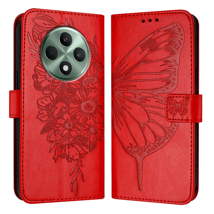 For OPPO Reno12 F 5G Global Embossed Butterfly Leather Phone Case