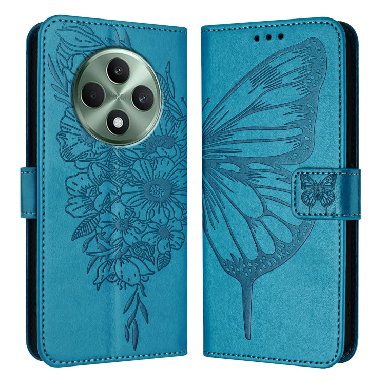 For OPPO Reno12 F 5G Global Embossed Butterfly Leather Phone Case