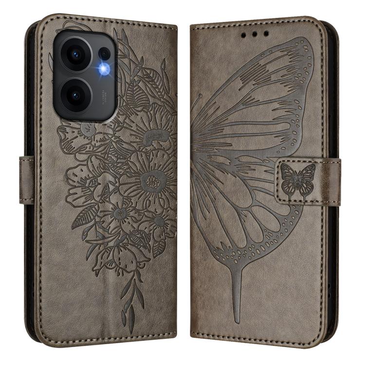 For OPPO Reno13 F 5G Global Embossed Butterfly Leather Phone Case