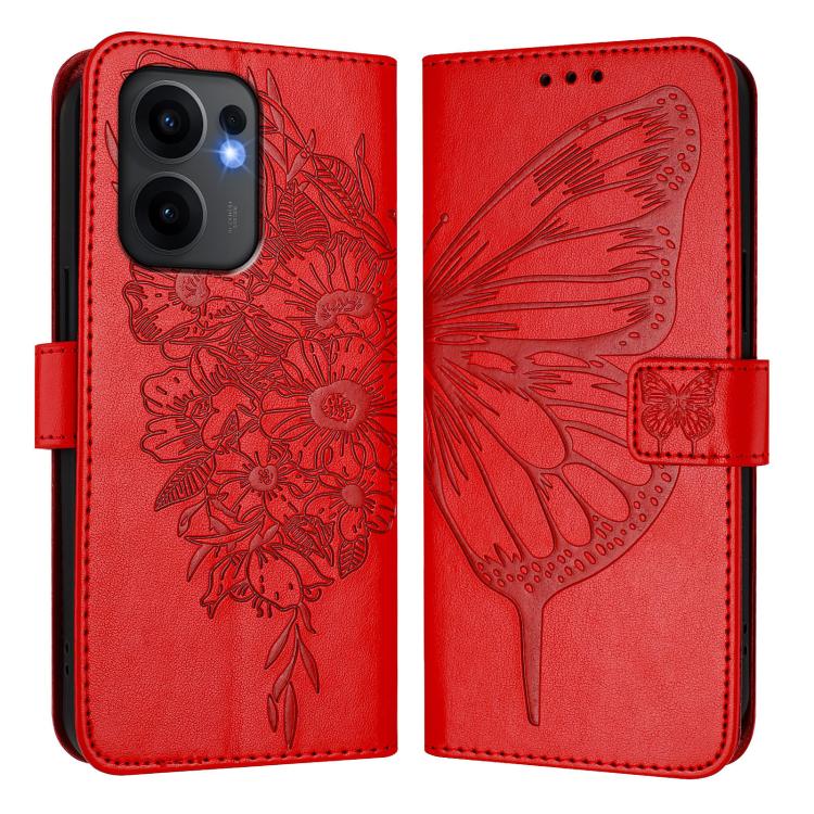 For OPPO Reno13 F 5G Global Embossed Butterfly Leather Phone Case