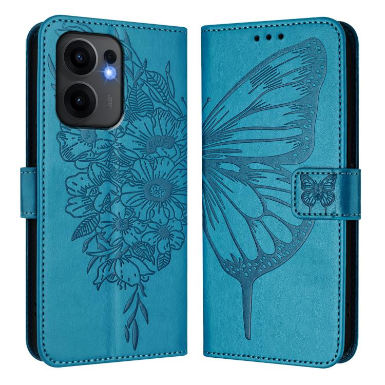 For OPPO Reno13 F 5G Global Embossed Butterfly Leather Phone Case
