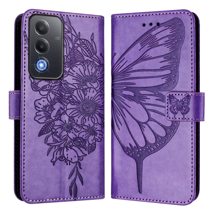 For OPPO A5 5G Global / A3 Pro 5G Global Embossed Butterfly Leather Phone Case