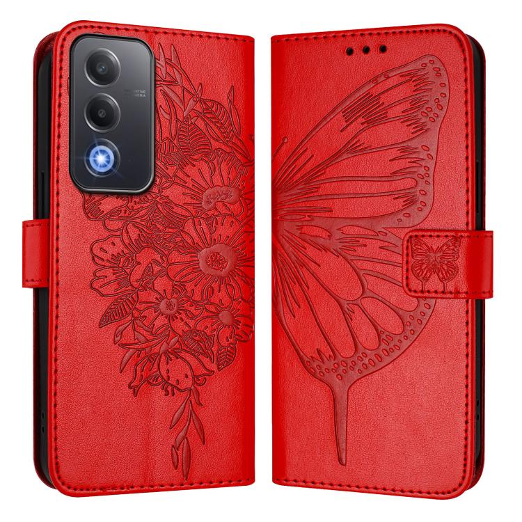 For OPPO A5 5G Global / A3 Pro 5G Global Embossed Butterfly Leather Phone Case