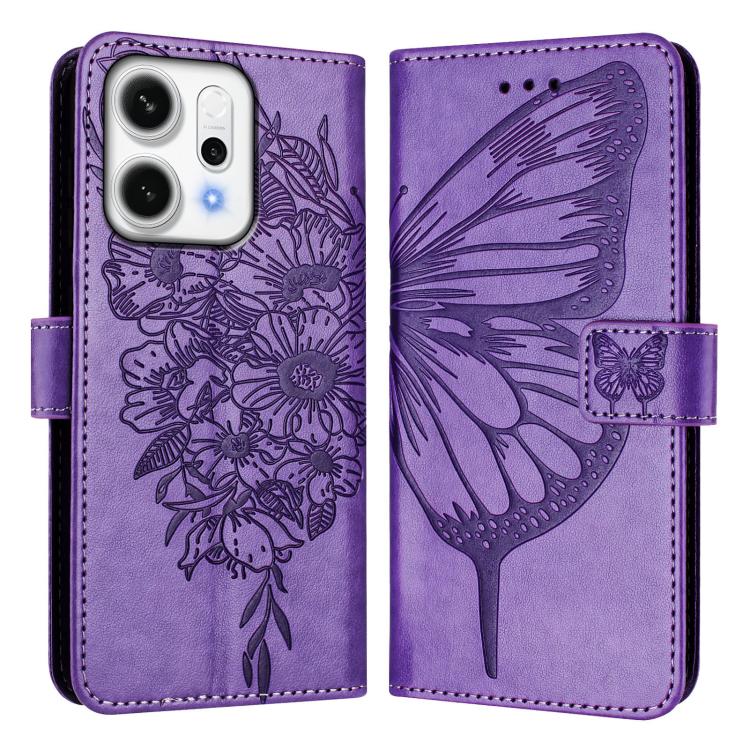 For OPPO Reno14 Pro 5G Global Embossed Butterfly Leather Phone Case