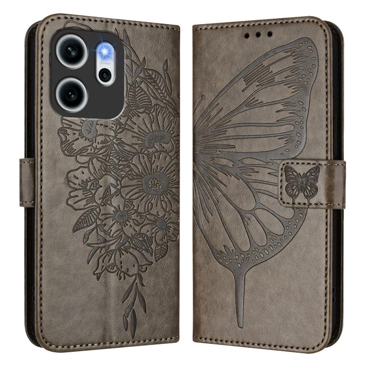 For OPPO Reno14 F 5G Embossed Butterfly Leather Phone Case