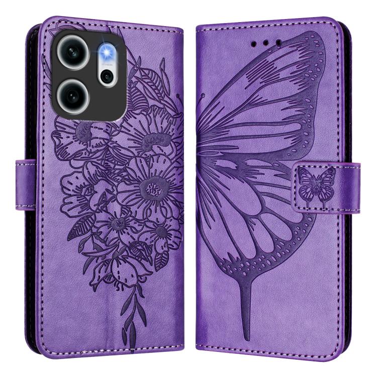 For OPPO Reno14 F 5G Embossed Butterfly Leather Phone Case