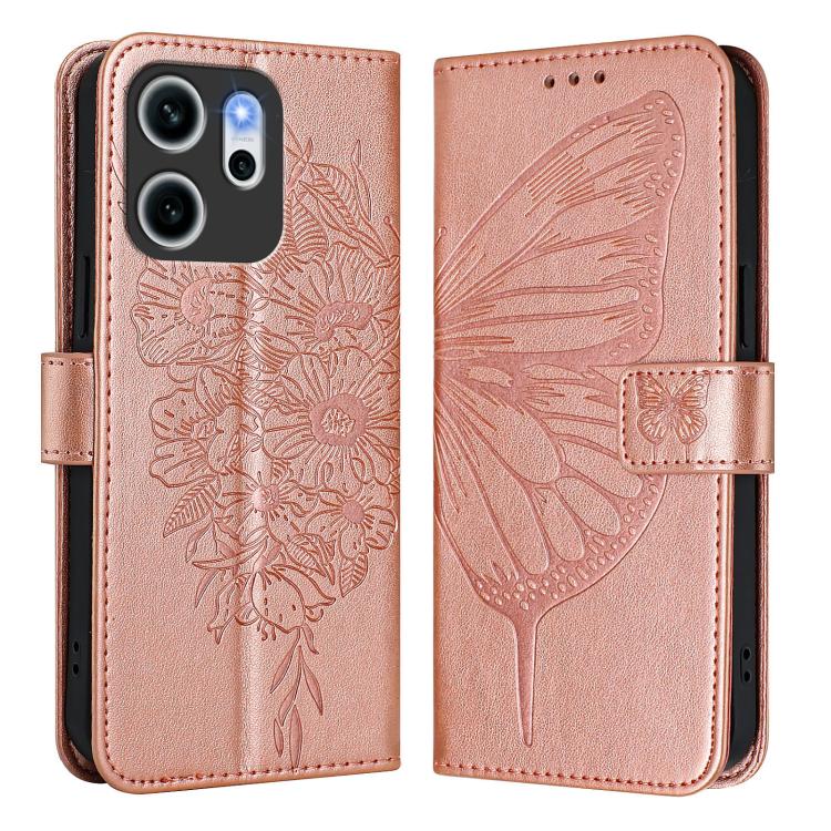 For OPPO Reno14 F 5G Embossed Butterfly Leather Phone Case
