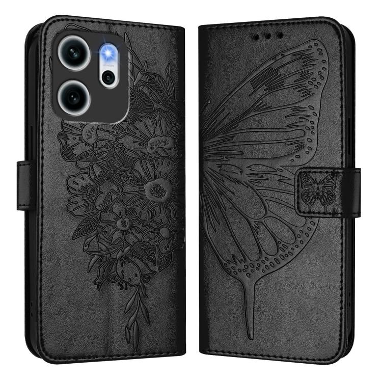 For OPPO Reno14 F 5G Embossed Butterfly Leather Phone Case