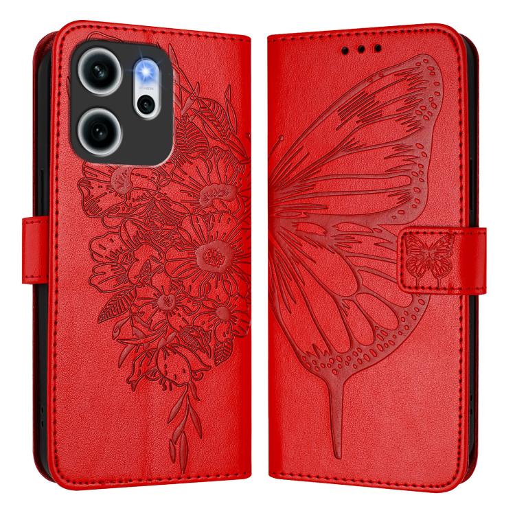 For OPPO Reno14 F 5G Embossed Butterfly Leather Phone Case