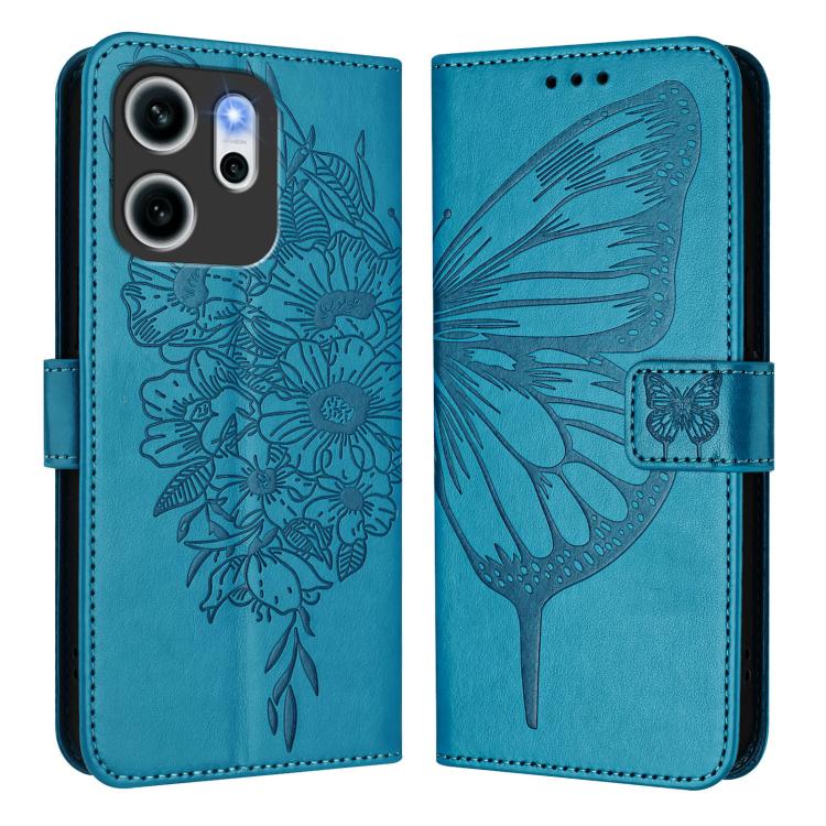 For OPPO Reno14 F 5G Embossed Butterfly Leather Phone Case