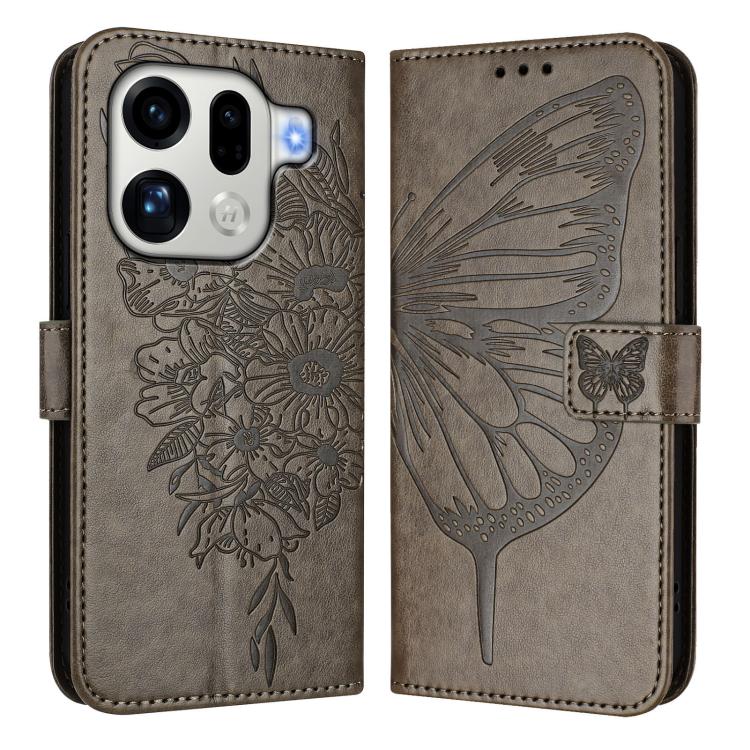 For OPPO Find X9 Pro Embossed Butterfly Leather Phone Case