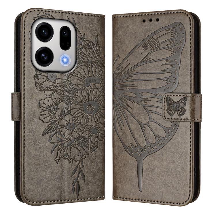 For OPPO Find X9 Embossed Butterfly Leather Phone Case