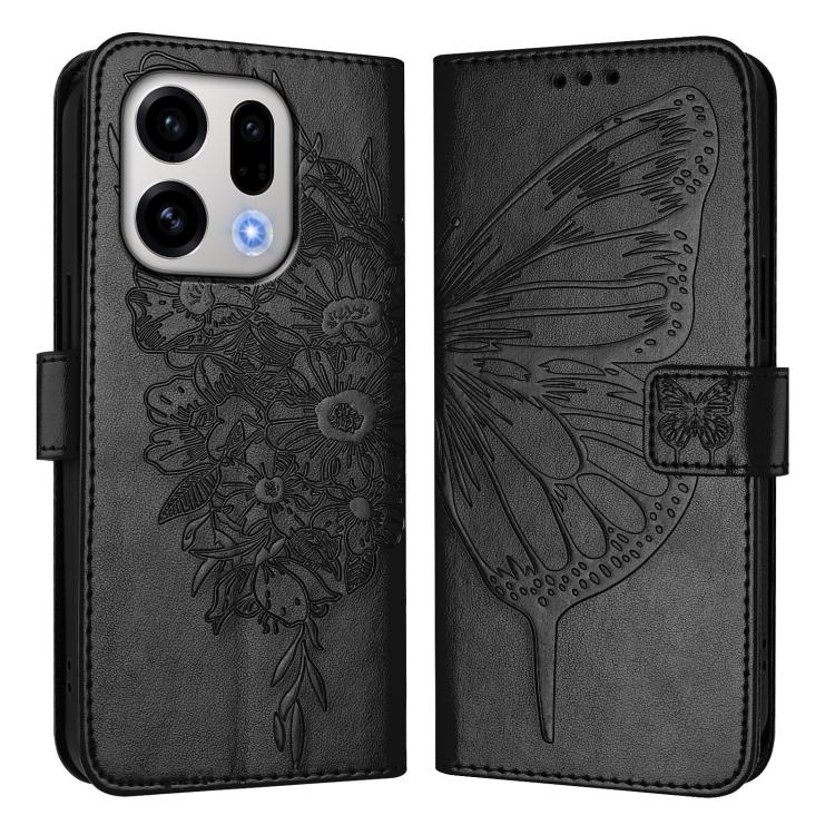 For OPPO Find X9 Embossed Butterfly Leather Phone Case