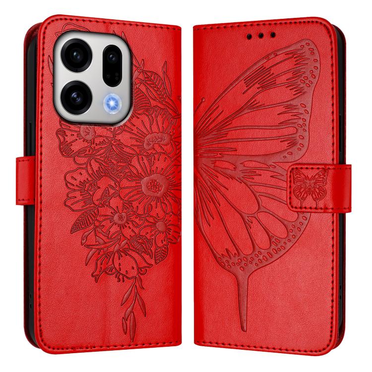 For OPPO Find X9 Embossed Butterfly Leather Phone Case