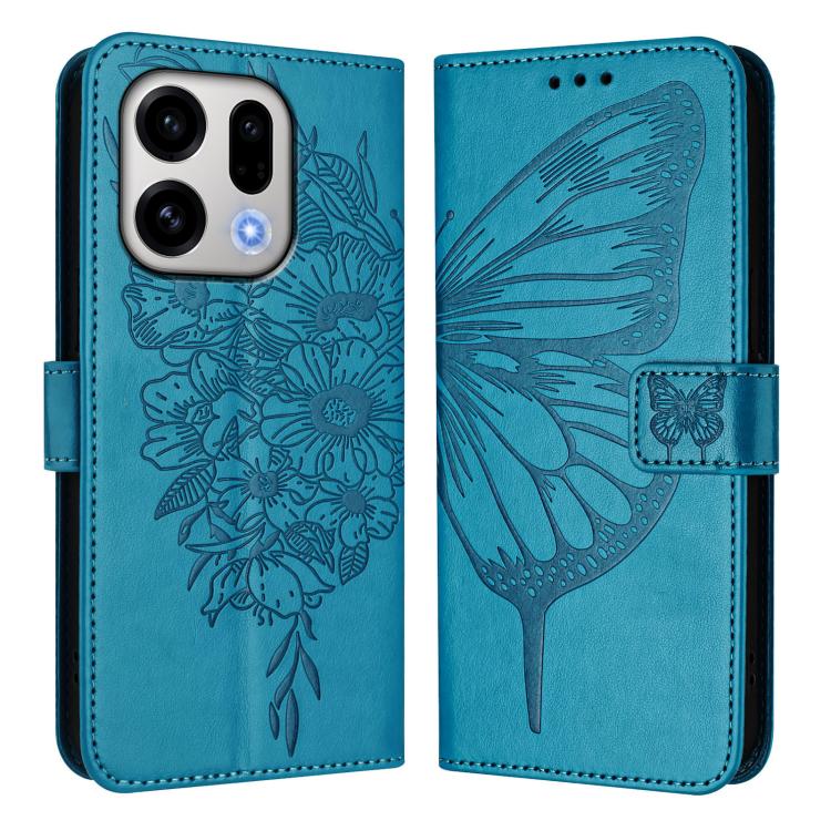 For OPPO Find X9 Embossed Butterfly Leather Phone Case