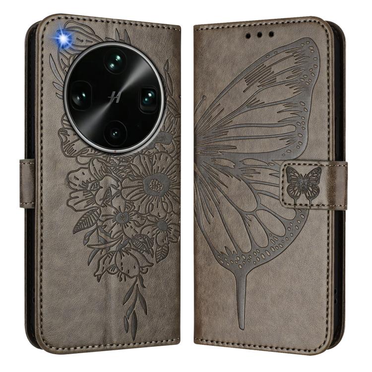For OPPO Find X9 Ultra Embossed Butterfly Leather Phone Case