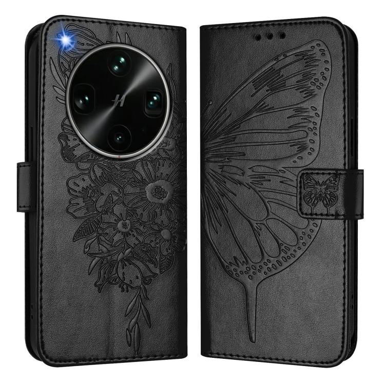 For OPPO Find X9 Ultra Embossed Butterfly Leather Phone Case