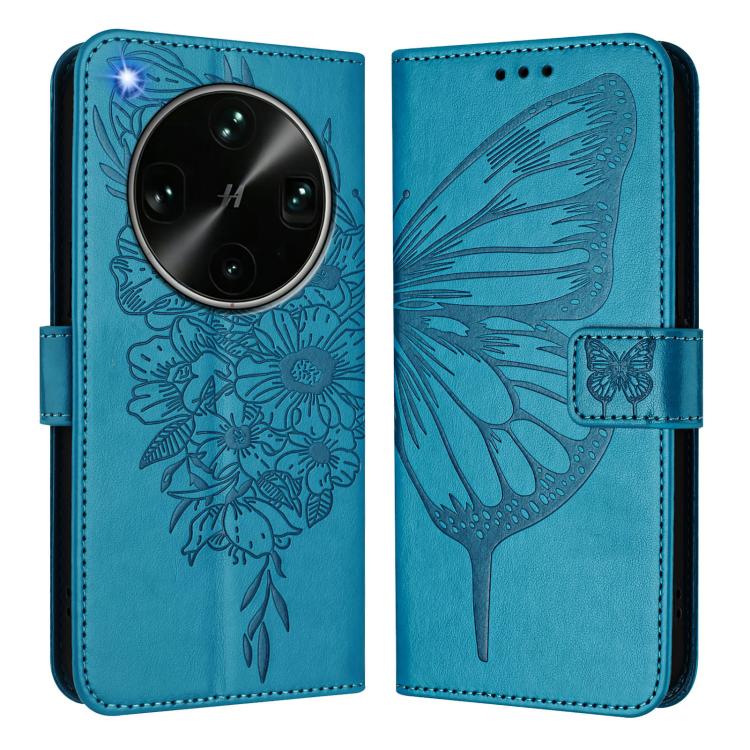 For OPPO Find X9 Ultra Embossed Butterfly Leather Phone Case