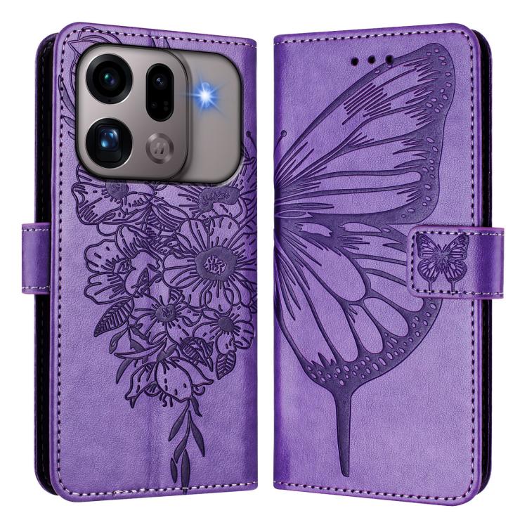For OPPO Find X9s Pro 5G Embossed Butterfly Leather Phone Case