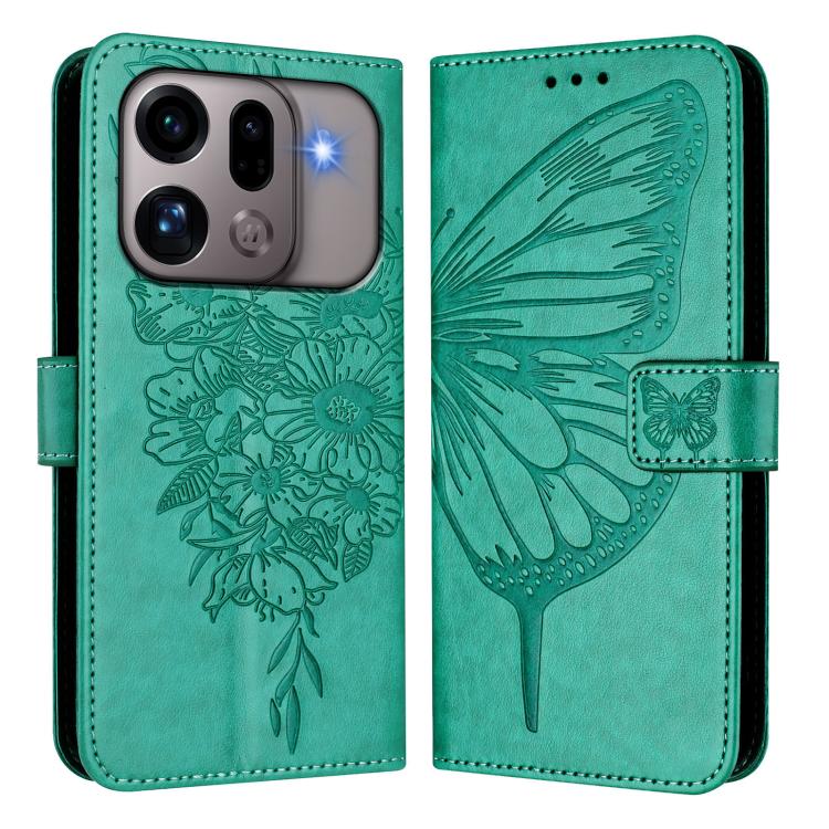 For OPPO Find X9s Pro 5G Embossed Butterfly Leather Phone Case