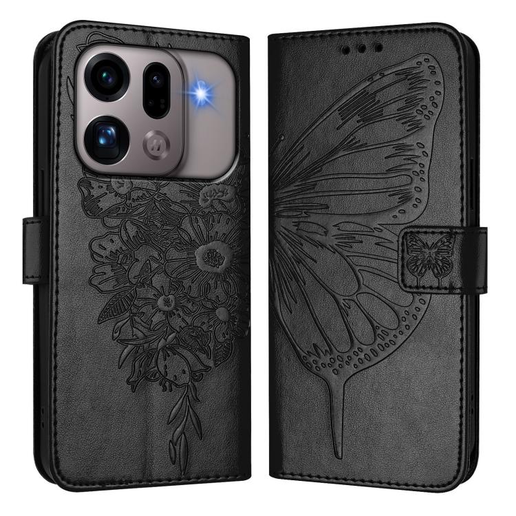 For OPPO Find X9s Pro 5G Embossed Butterfly Leather Phone Case