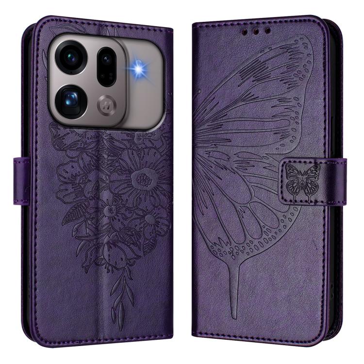 For OPPO Find X9s Pro 5G Embossed Butterfly Leather Phone Case