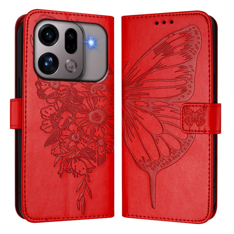 For OPPO Find X9s Pro 5G Embossed Butterfly Leather Phone Case