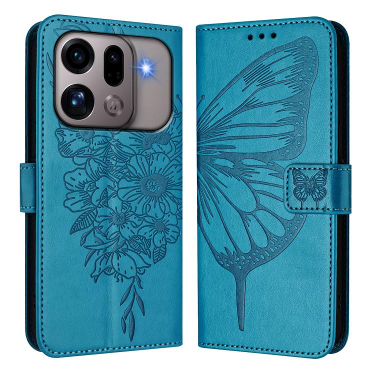 For OPPO Find X9s Pro 5G Embossed Butterfly Leather Phone Case