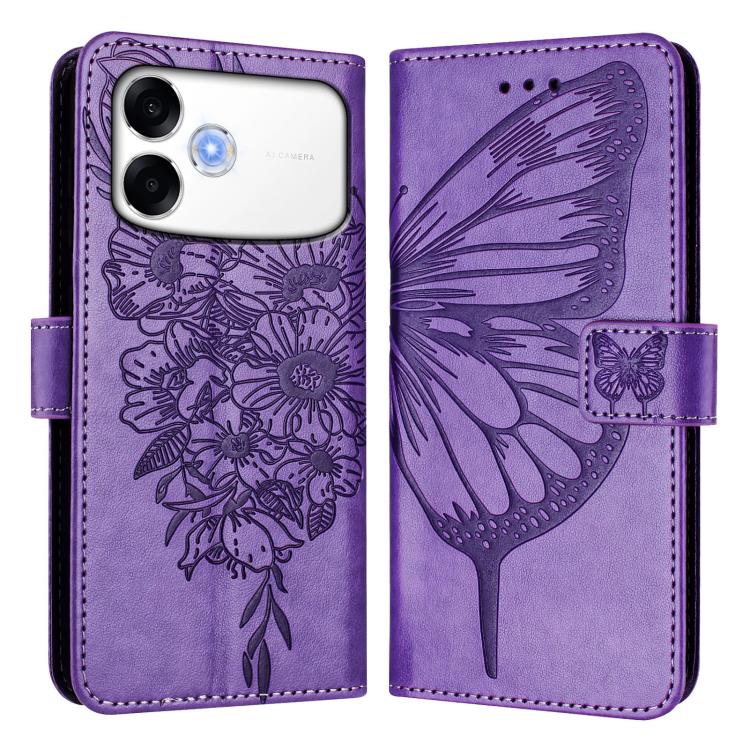 For OPPO A6s Pro 4G Embossed Butterfly Leather Phone Case