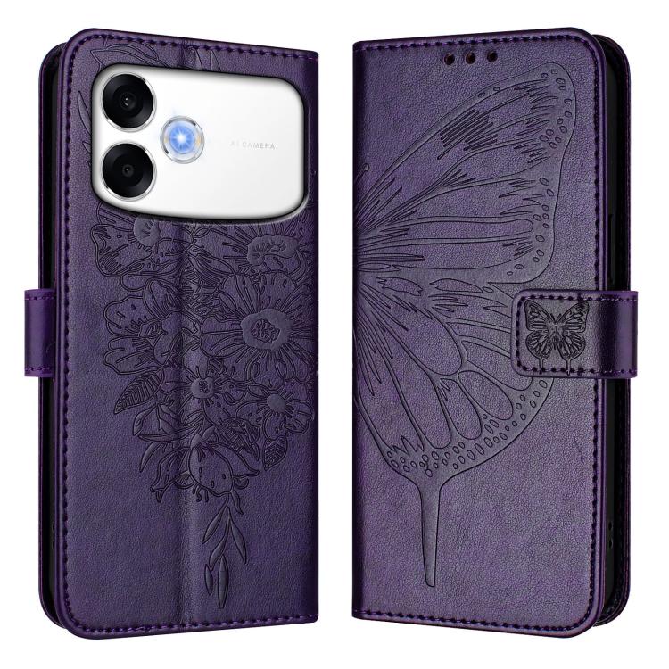 For OPPO A6s Pro 4G Embossed Butterfly Leather Phone Case