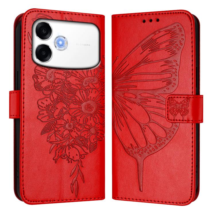 For OPPO A6s Pro 4G Embossed Butterfly Leather Phone Case